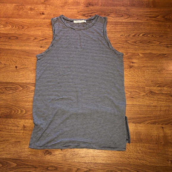 Bluenotes Black & White Horizontal Striped Tank Top - Picture 1 of 3